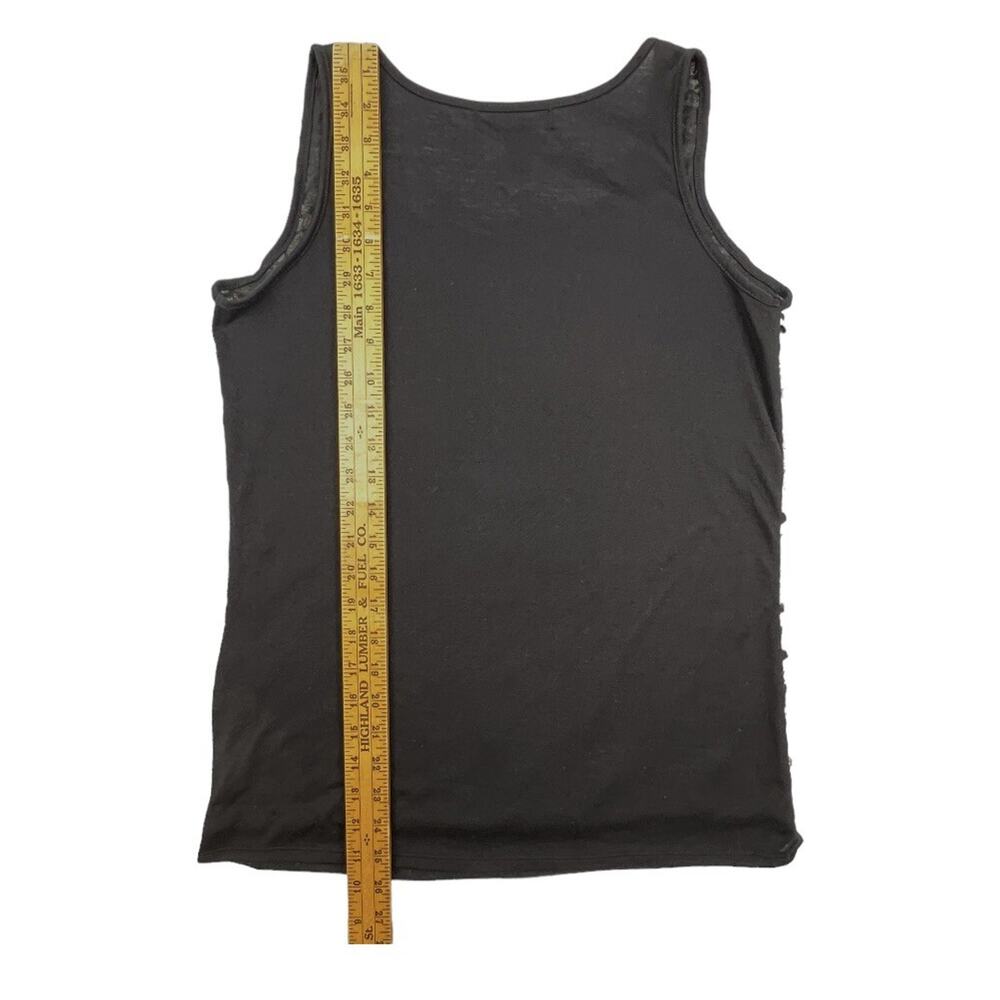 French Laundry Womens Medium Black Tank Top Ivory Lace Front Scoop Neck - Picture 6 of 7